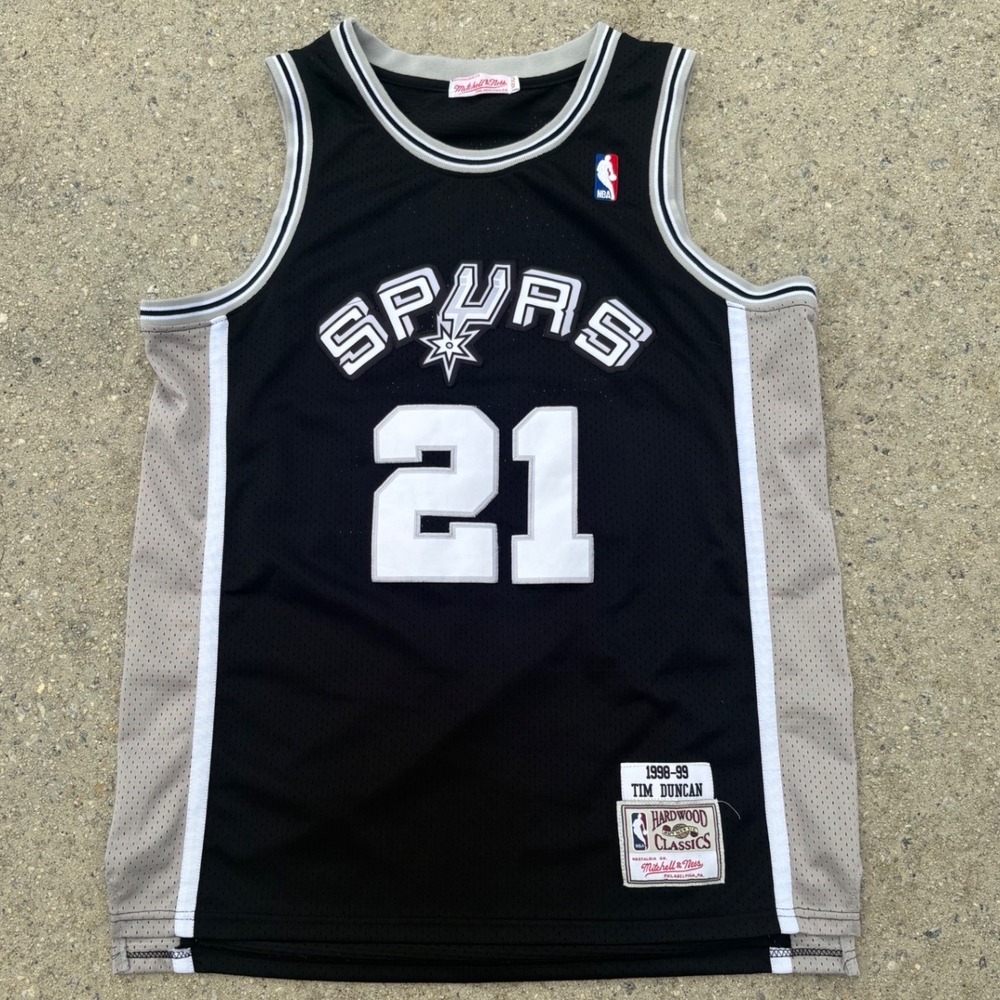 Mitchell Ness San Antonio Spurs Tim Duncan 21 Jersey 1998-99 XL 52 Black